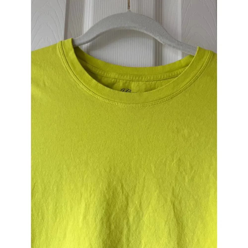 J.Crew Essential Tee Womens Small Neon Yellow Short Sleeve Crewneck 100% Cotton - Picture 4 of 10